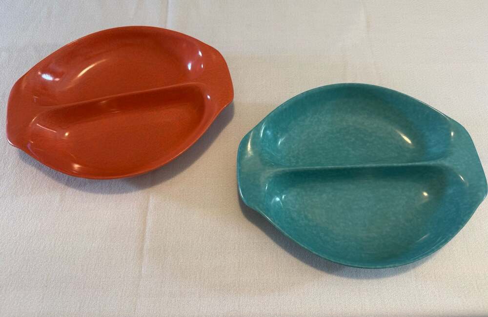 Vintage Mid-Century Russel Wright Residential Melamine Divided Serving Dishes